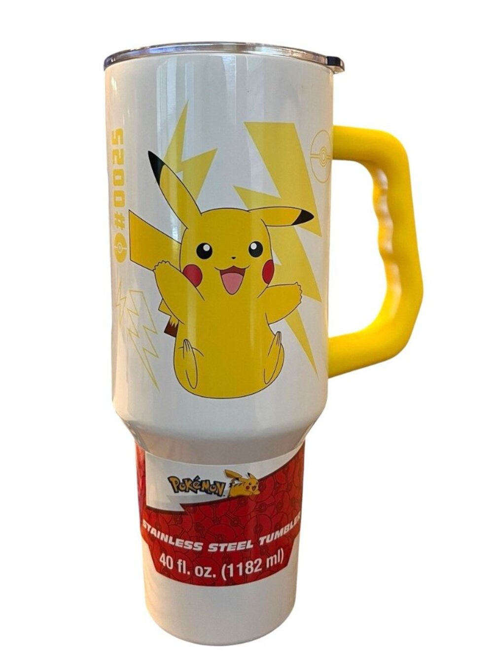 Silver Buffalo Pokémon Pikachu Tumbler - Stainless Steel 40 Oz with Handle